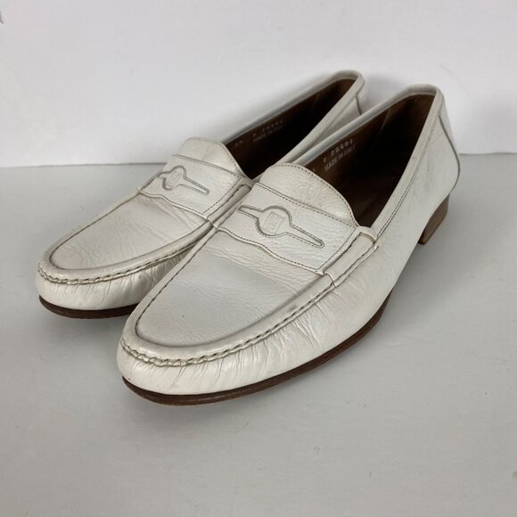 Florsheim Royal Imperial Loafers Slip On Shoes Mens 9.5 D White Leather 75404 - Picture 7 of 14